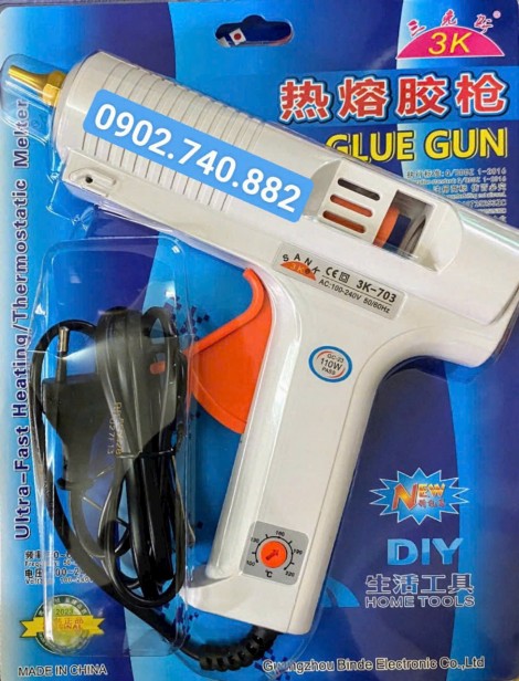 Súng bắn keo TQ tốt chỉnh nhiệt 110W màu trắng